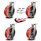 Service Caster 12'' Heavy Duty Red Poly on Cast Iron Caster Set with Swivel Locks , 4PK CRAN-SCC-KP92S1230-PUR-RS-BSL-4 - alternate 3